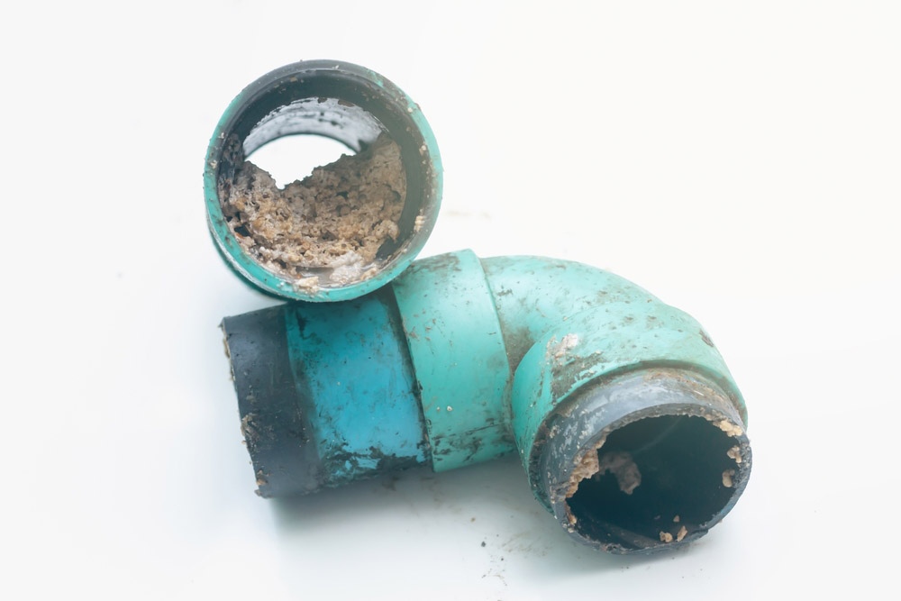 grease buildup in pipe interior